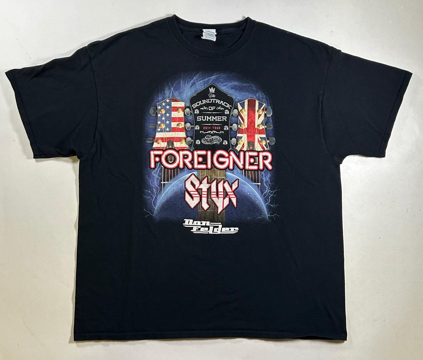 2014 Foreigner Styx Don Felder Concert Shirt Soundtrack Of America Tour Size 2XL