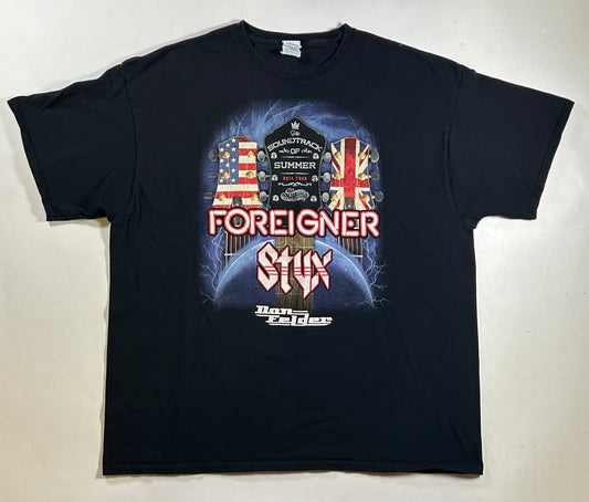 2014 Foreigner Styx Don Felder Concert Shirt Soundtrack Of America Tour Size 2XL