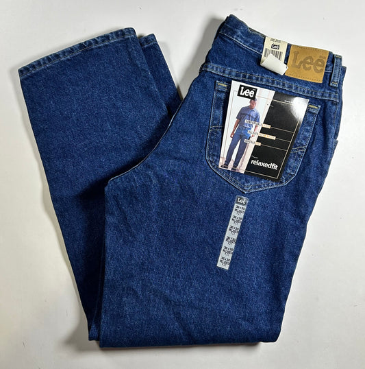 Vintage Lee Blue Jeans Relaxed Fit Deadstock NWT Size 36x30 Tapered Leg 1999 New About 17.25x42 Inches