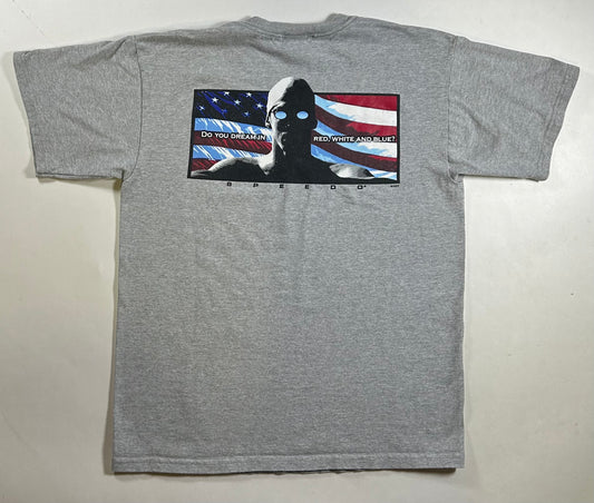 Vintage Speedo Do You Dream In Red, White And Blue? USA Swim T-Shirt Medium 20.25x27 Inches 2003