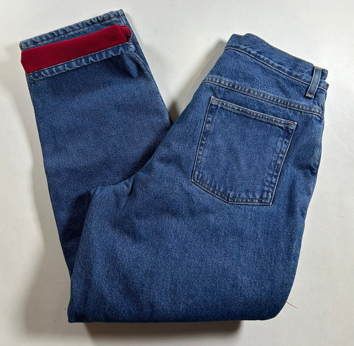 Vintage LL Bean Fleece Lined Jeans W14 Original/Relaxed Fit Lined Quality Denim Tagged 14 16.5x41.75 Inches
