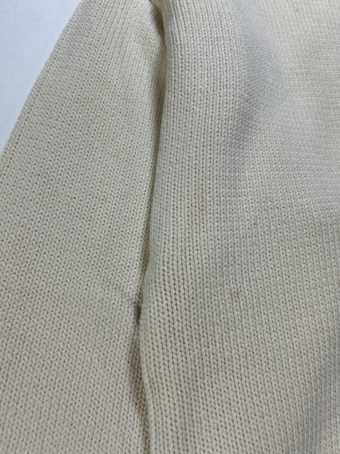 Vintage Izod Championship Golf Sweater Off White Knit Embroidered Mens Large 24.25x27.25 Inches