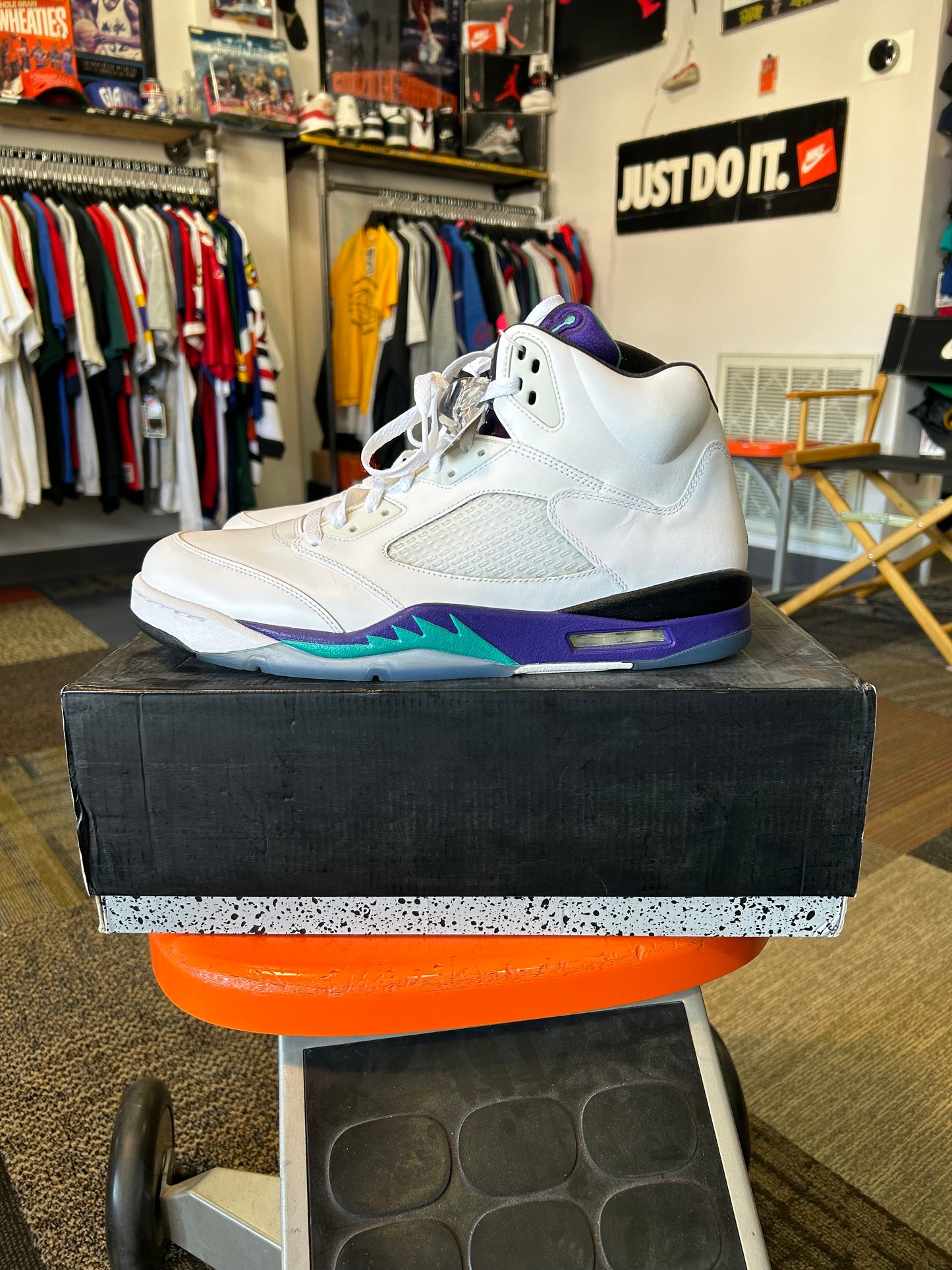 2013 Air Jordan Retro 5 Grape Nike Size 14 136027-108 With Box