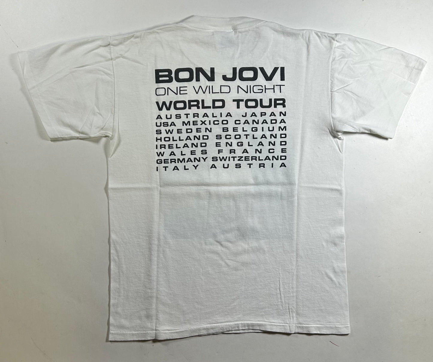 Vintage Jon Bon Jovi One Wild Night World Tour 2001 Music Band Tee Medium 20x26.5 Inches