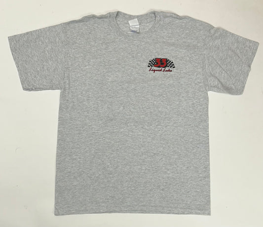 Vintage 2000s Liquid Like Team 33 Munroe Racing Car Tee Large 21.5x29 Inches Gray