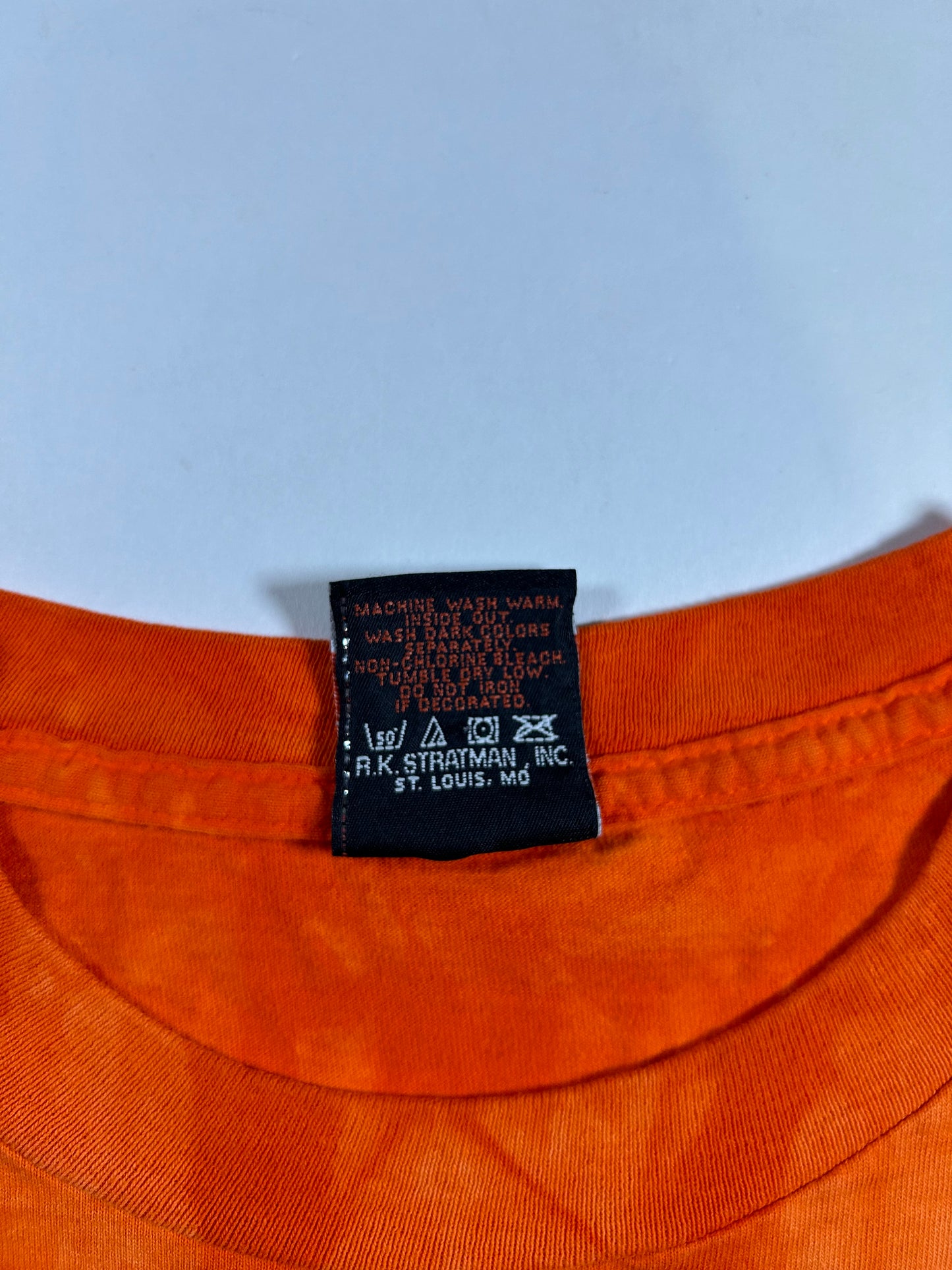 Vintage Harley Davidson Motorcycles Woodstock Tie Dye Orange Flames Tee L/XL Fit 24.25x31 Inches