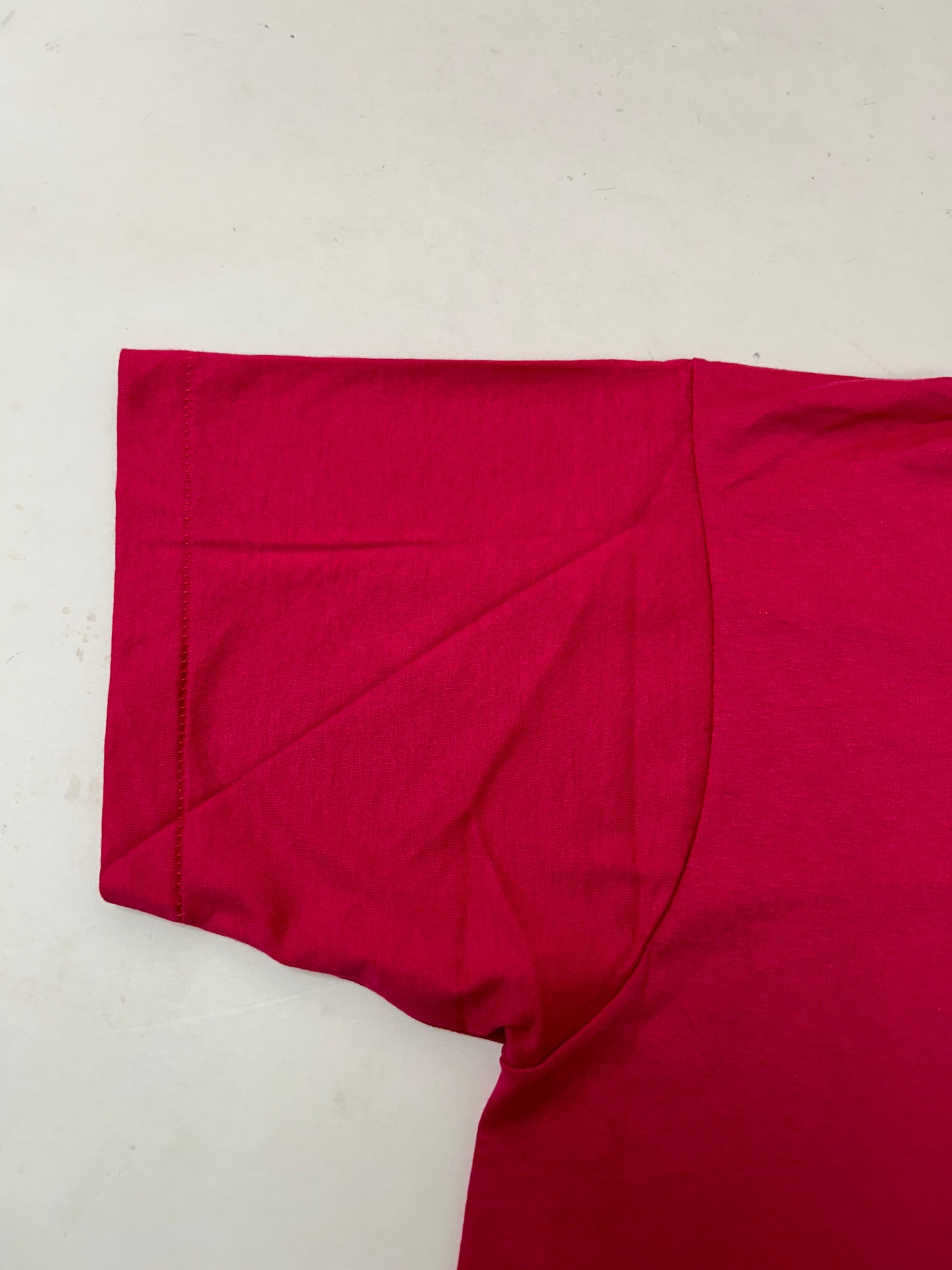 Edgewood NJ first edition “Deeper Than The Roots.” Tee XL 24x30.25 Inches Early 90s Screen Stars Best 50/50 Blend USA Made Raspberry