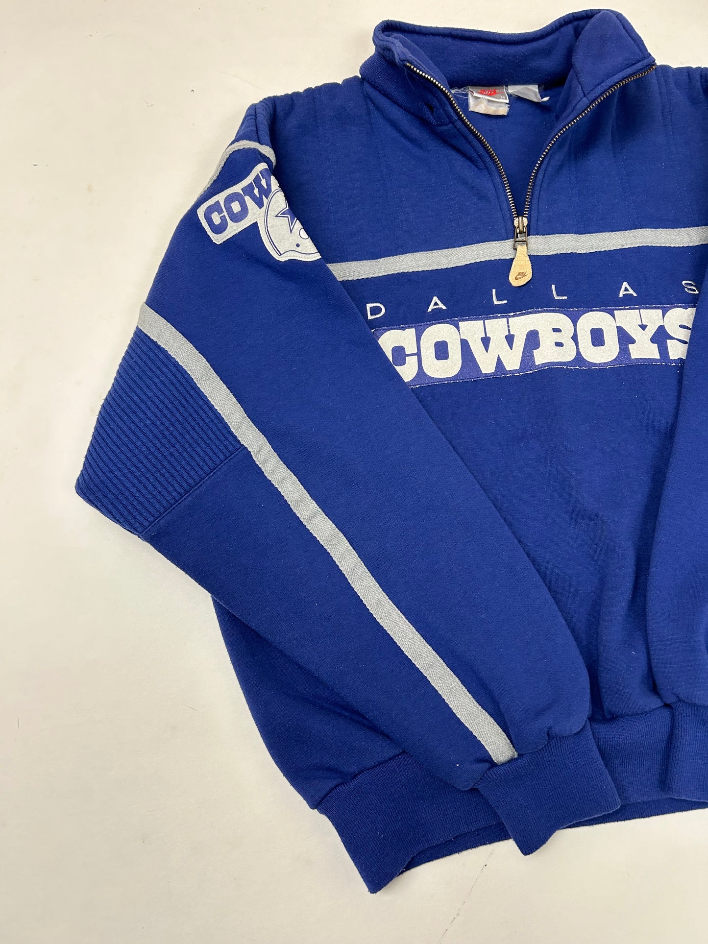 Vintage Nike NFL Quarter Zip Jacket Dallas Cowboys Medium 23.5x25.5 Inches 80s 90s Rare