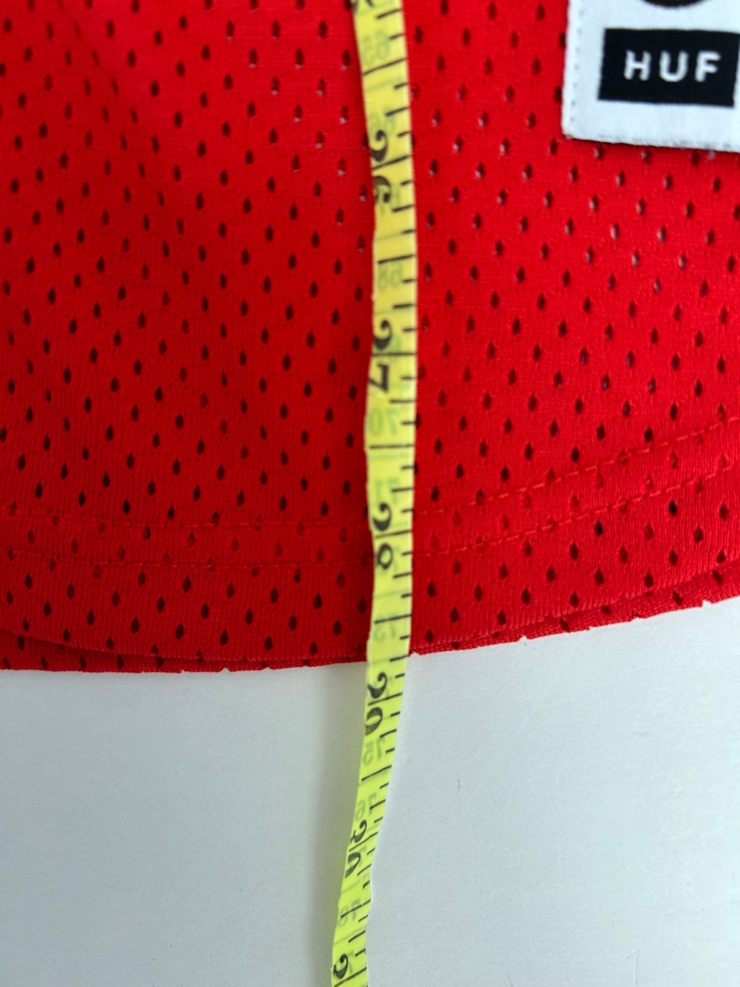 HUF Button-up Jersey Red Embroidered H Logo Short Sleeve Men’s Small 21x28.75 Inches