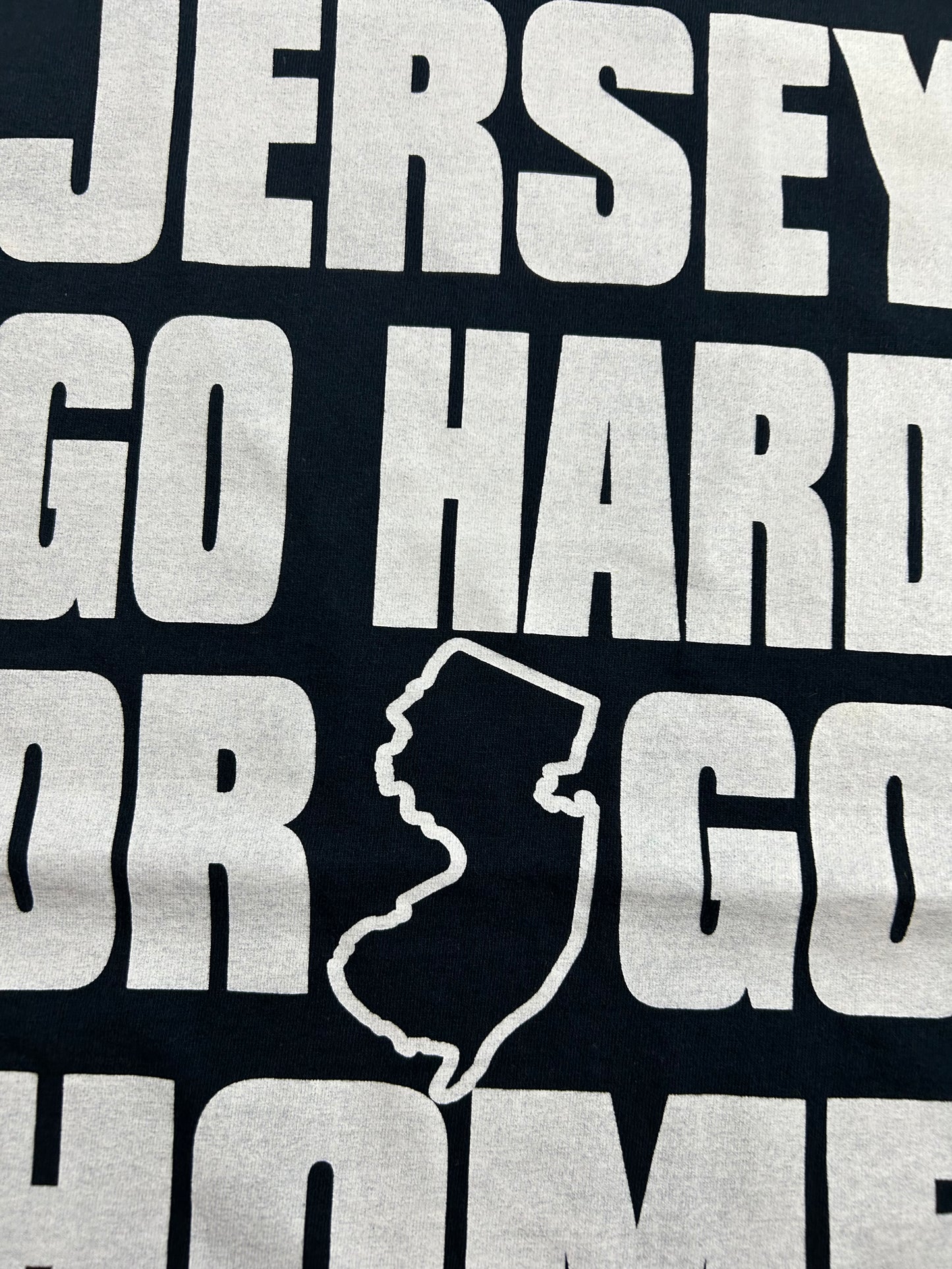 Vintage 2000s Jersey Go Hard Or Go Home Jersey Shore Style Tee Large 21.5x29.5 Inches