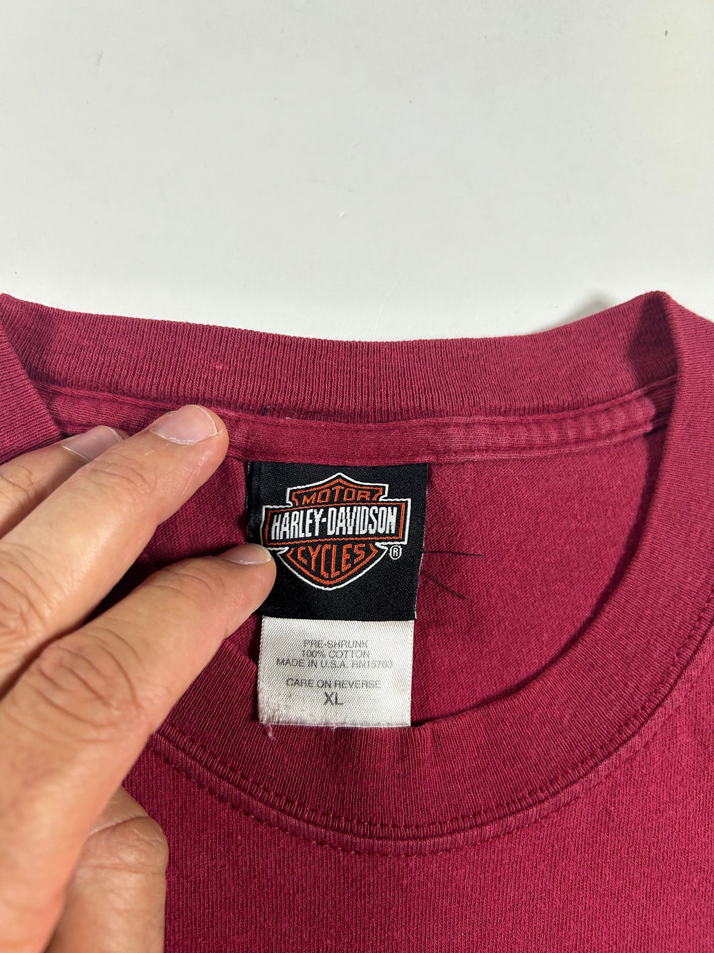 Vintage 2000s Harley Davidson O’Tooles Wurtsboro, NY Tee XL 23.75x30 Inches As Is Maroon