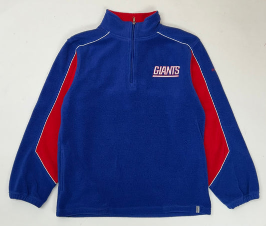 Vintage 00s Reebok Team Apparel New York Giants NFL Fleece 1/4 Zip Smallish Fit 20.5x26.5 Inches