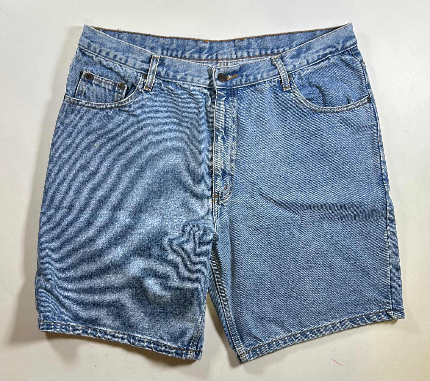 Vintage Two Pepper Mens Denim Jorts Blue Medium Wash 100% Cotton 36 18x20.5 Inches