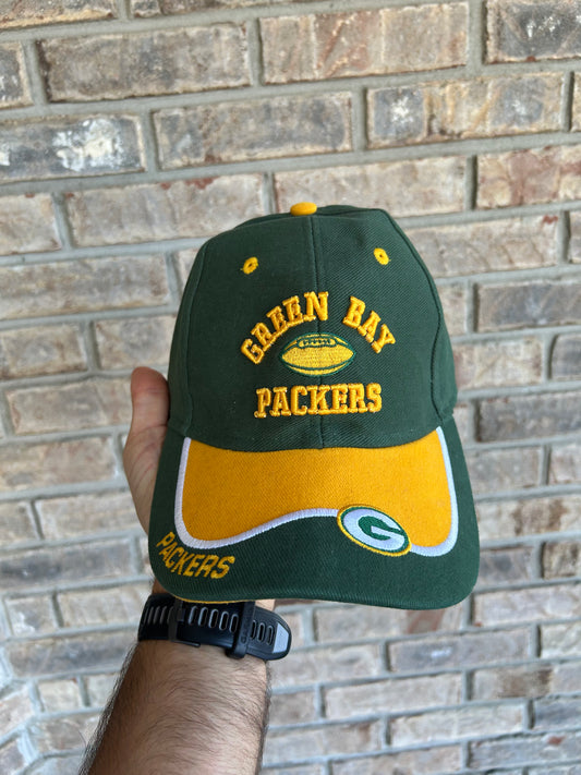 Vintage 2000e NFL Team Apparel Green Bay Packers Adjustable Strapback Hat Cap Brand New