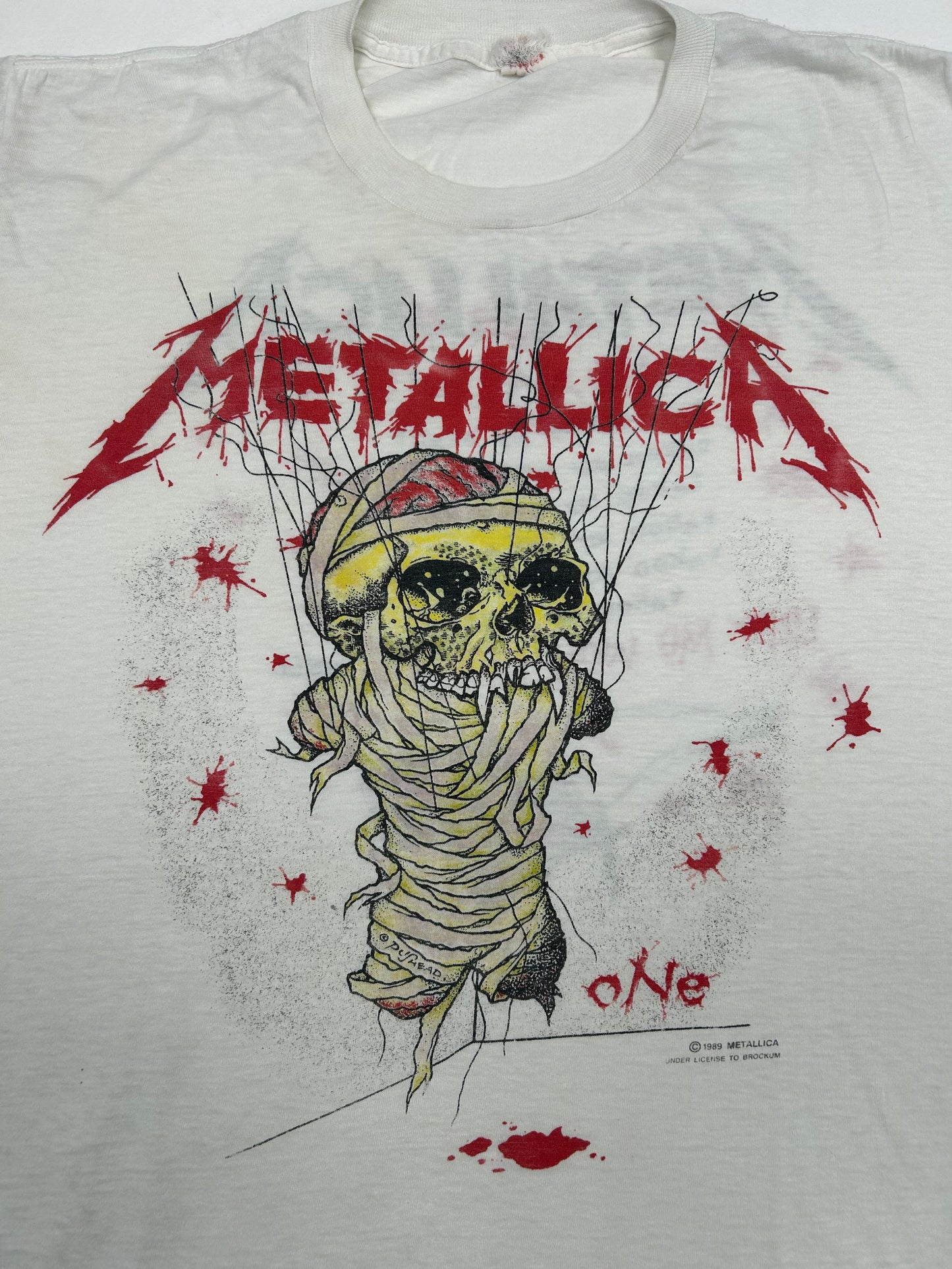 Vintage 1989 Metallica One Landmine Left Me With Life In Hell Pushead Band Music Tee 22x25 M/L Fit