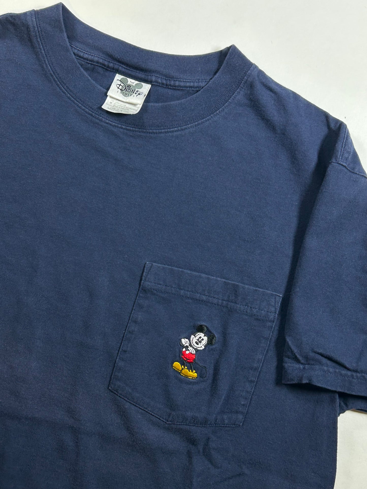 Vintage The Disney Catalog Mickey Mouse Embroidered Logo Pocket Tee Medium 21.5x28.25 Inches Big Fit As Is