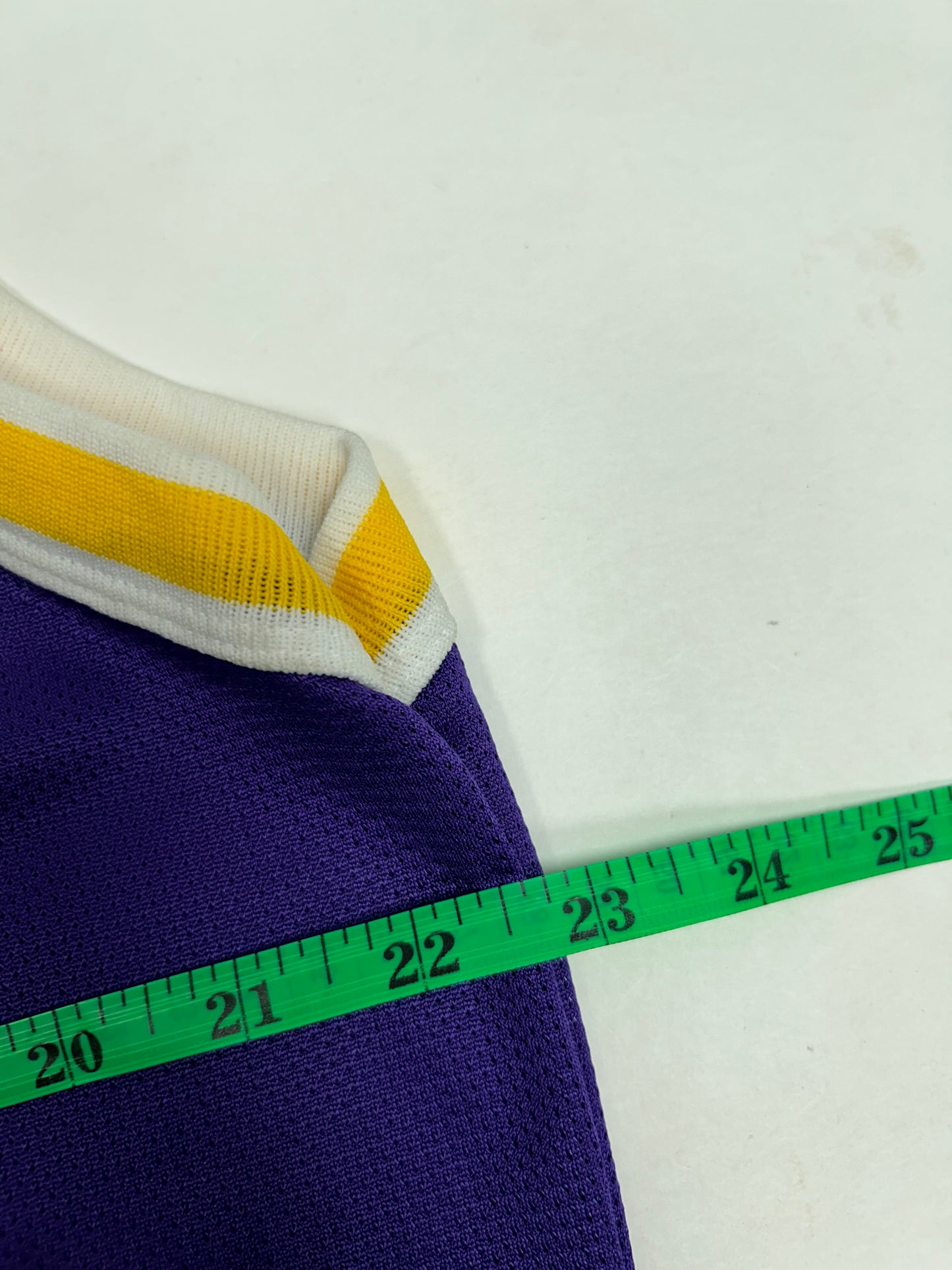 Vintage 90s Champion Los Angeles Lakers NBA Eddie Jones #6 Jersey Purple Size 44 Large 22.76x32.25 Inches
