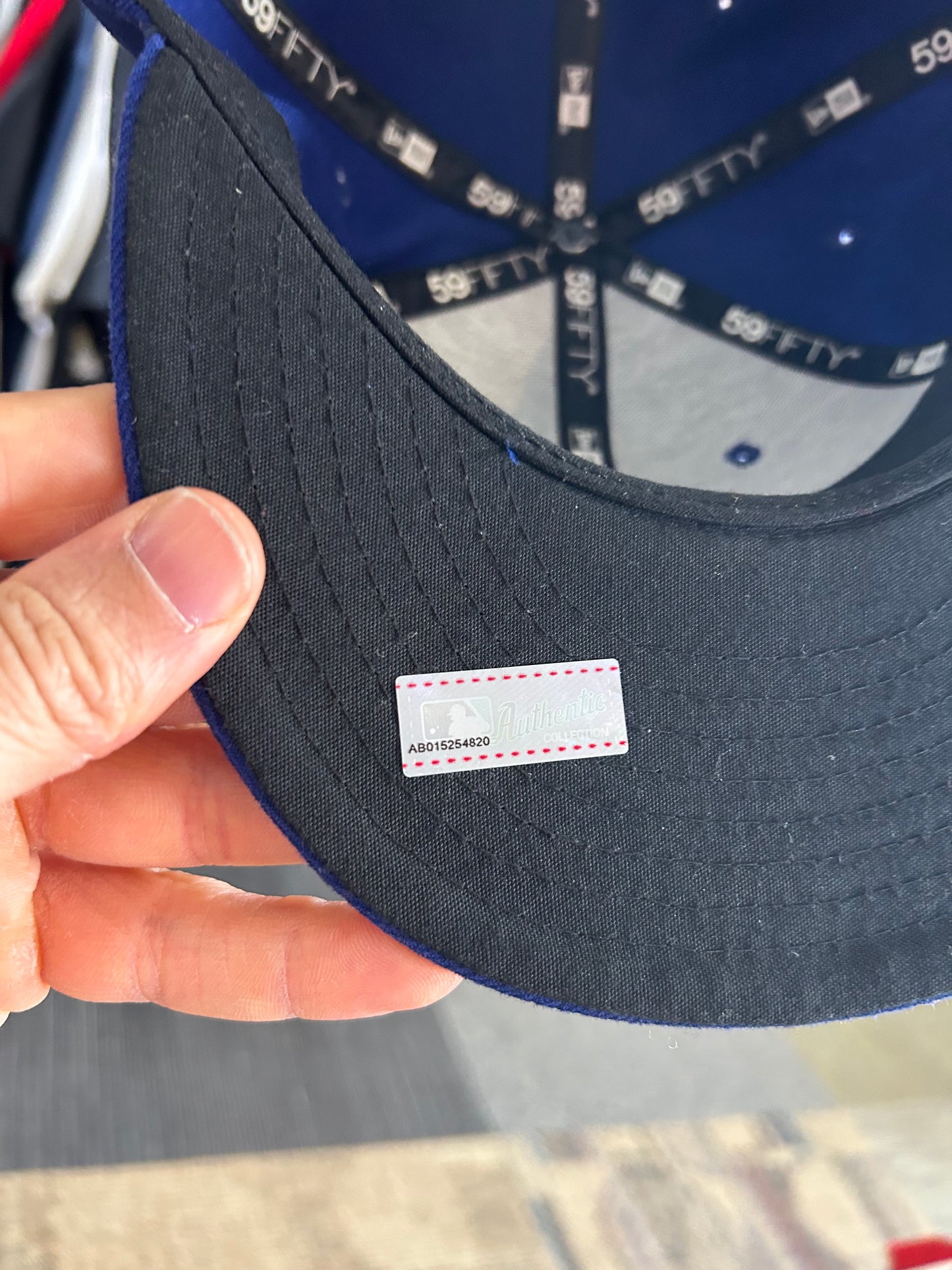 Los Angeles Dogers NewEra Hat Fitted Cap Adult Size 7 1/4 Blue LA Logo Polyester China