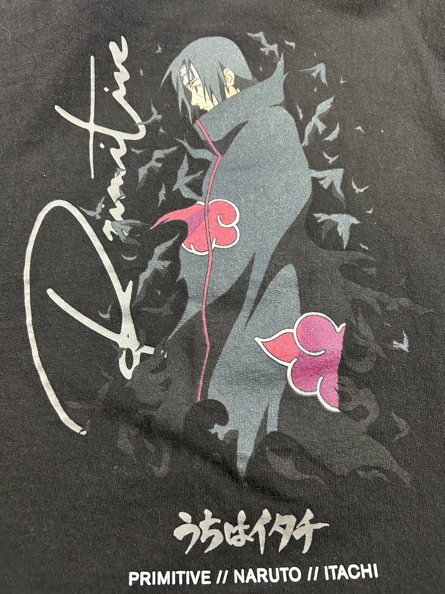 Primitive Naruto Itachi Long Sleeve Shirt Size Medium 19.5x27.5 Inches Black Skateboard Anime