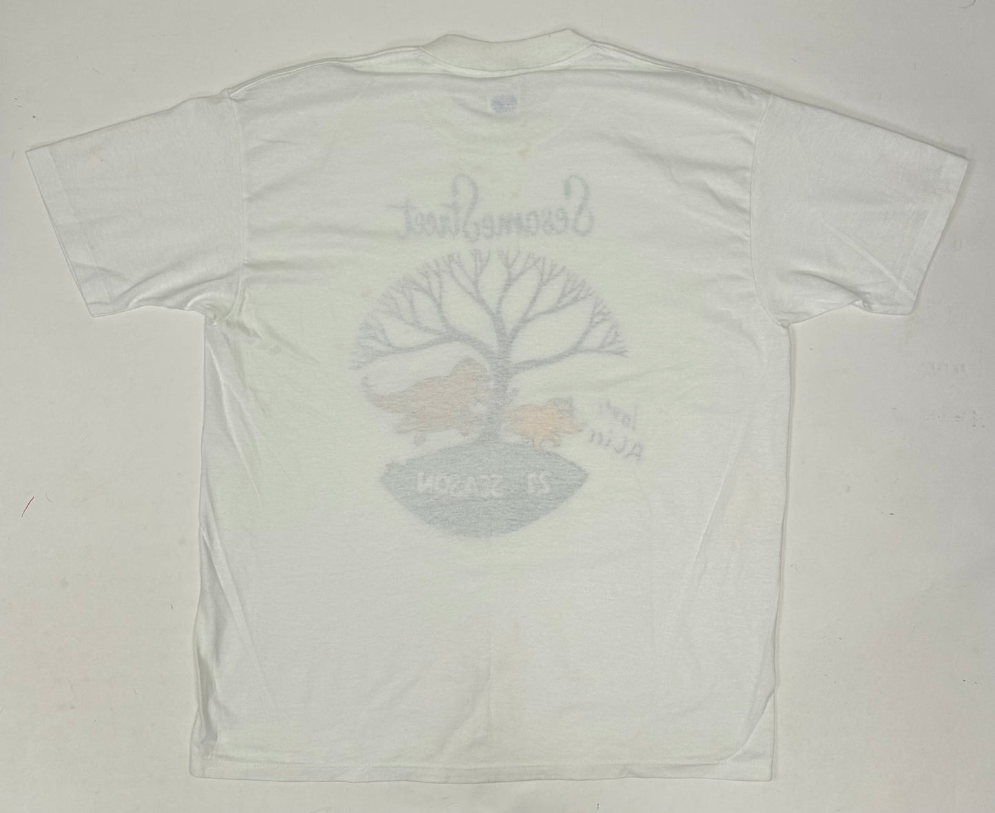 Vintage Sesame Street 27th Season TV Show Promo Tee 1995 Autographed As Is XL 23.5x29.25 Inches