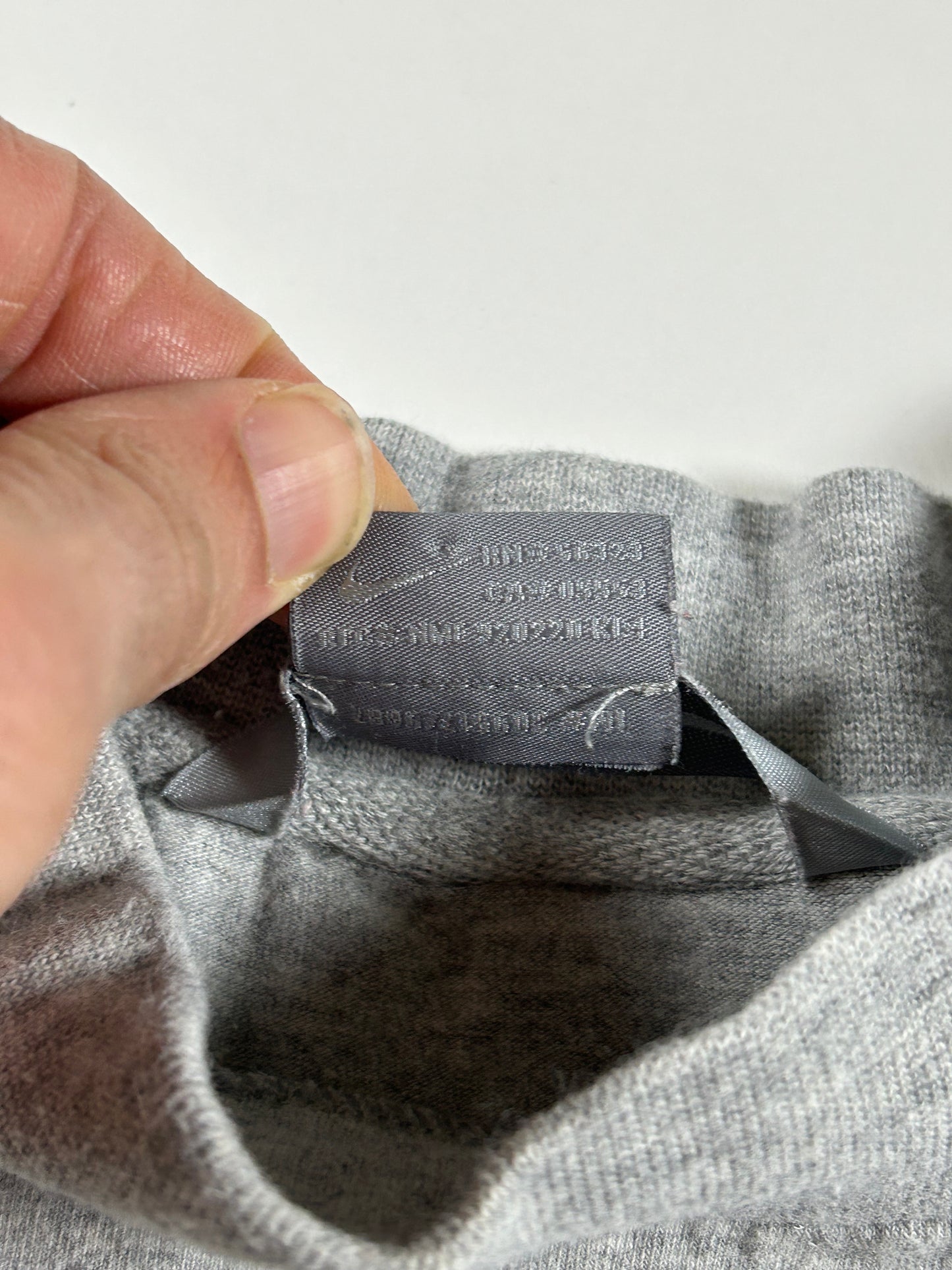 Vintage 00s Nike Swoosh Embroidered Mock Neck Long Sleeve Shirt Small 20.5x24.5 Inches Gray