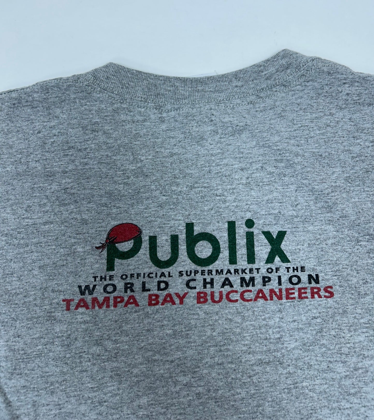 Vintage Tampa Bay Buccaneers 2003 NFL Super Bowl Champions Publix Promo Tee XL 23.75x29.5