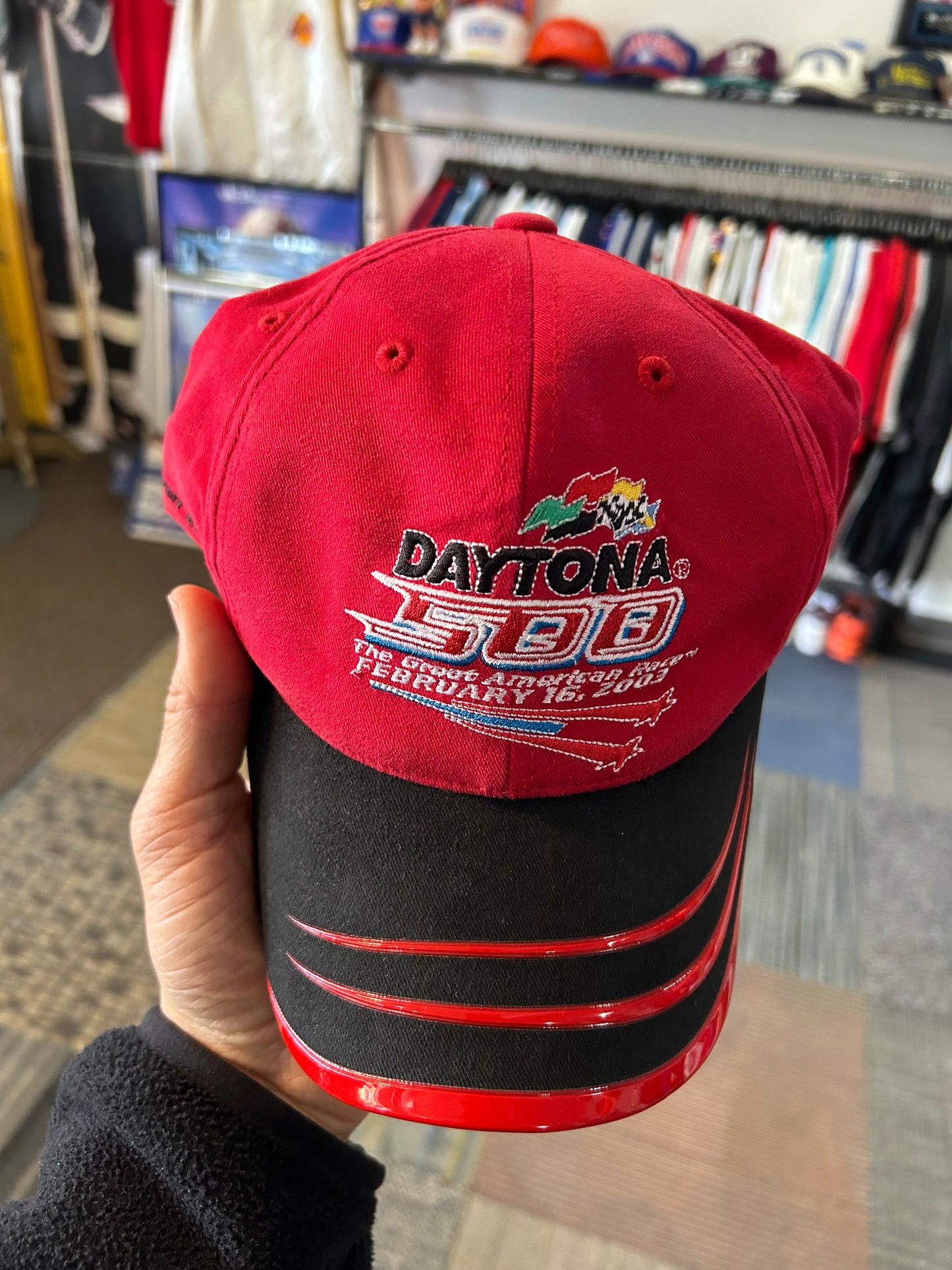 Vintage NASCAR Daytona 500 Hat Great American Race 2003 Checkered Flag Sports Adult Adjustable OSFM