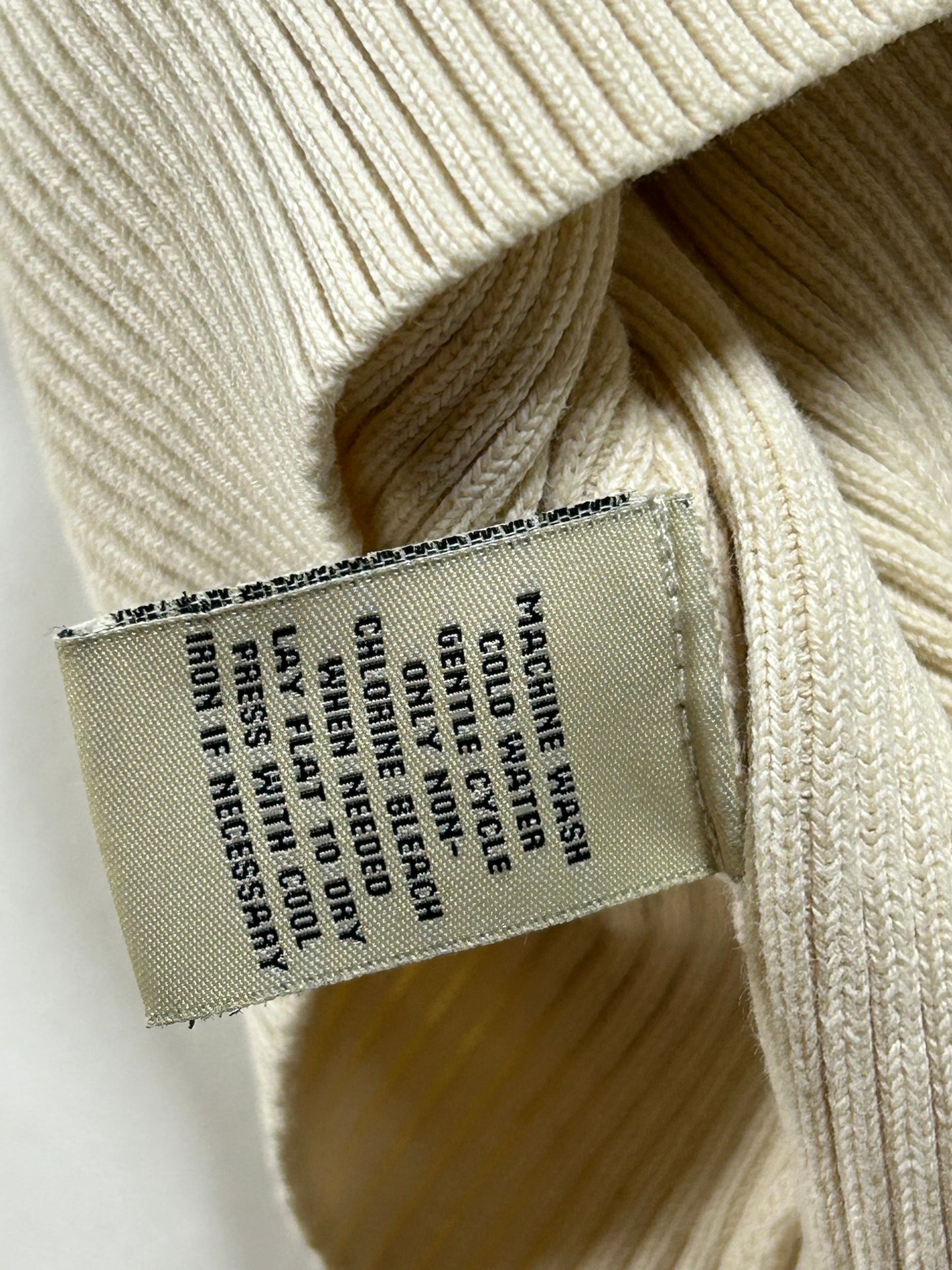 Vintage Polo Jeans Co Ralph Lauren Ribbed Cotton Sweater Cream Navy Stripe Small 20.25x24.25 Inches