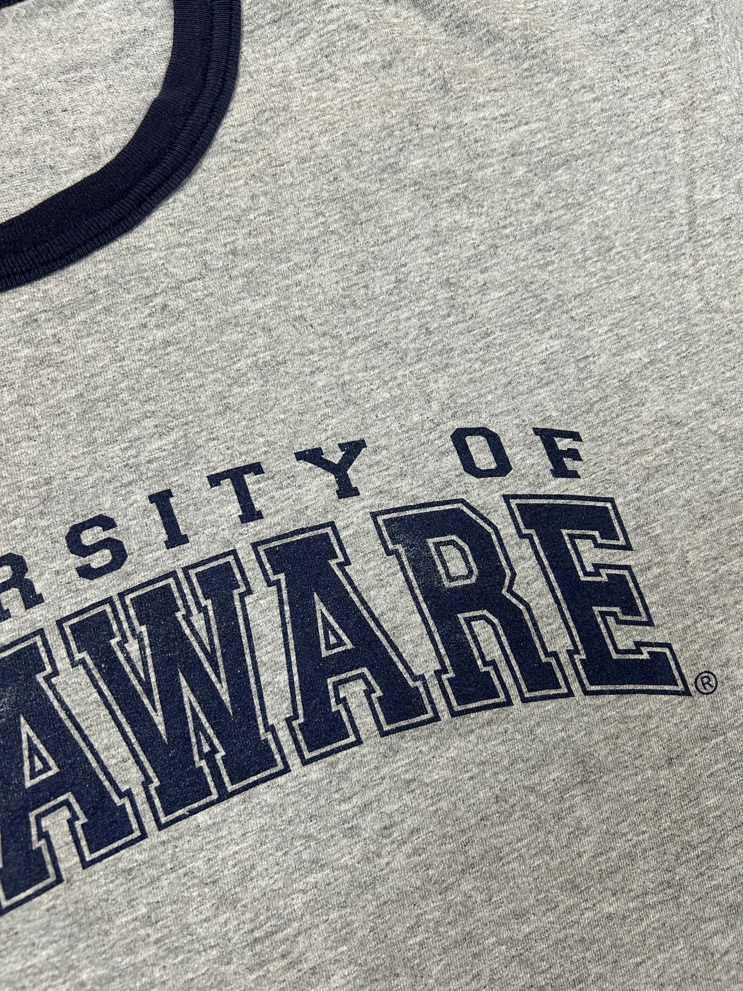 Vintage MV Sport University Of Delaware College Ringer Tee XL 23.25x29.5 Inches