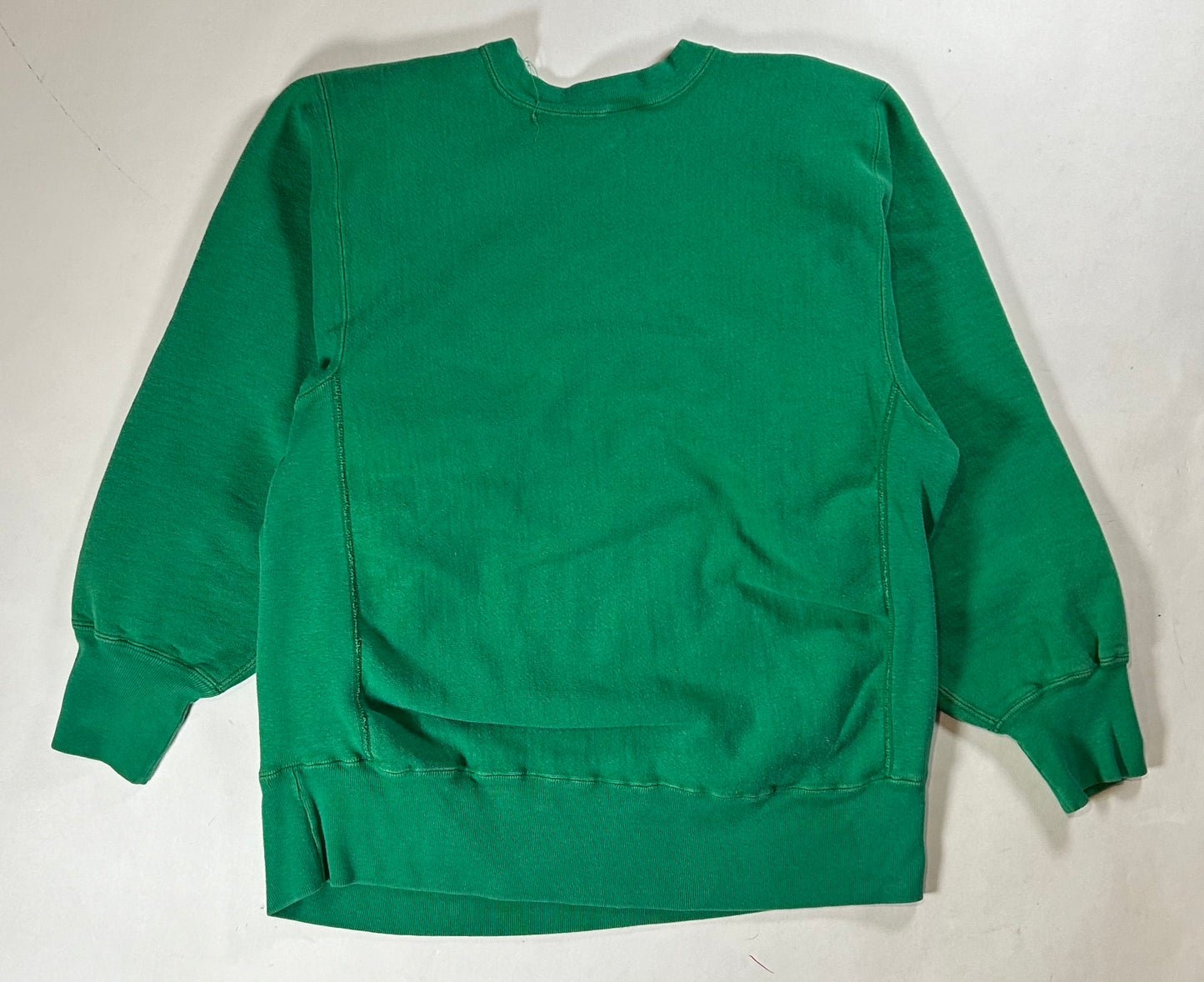 Vintage 80s Champion Reverse Weave Kelley Green Crewneck Sweatshirt 22.25x28.25 Inches Mediumish Fit