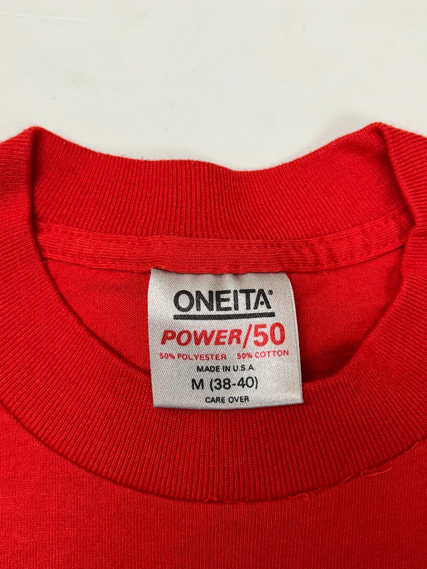 Vintage Olhausen Pool Table Mfg Billiards Brand Shirt Made In USA Red Medium 19x27 Inches