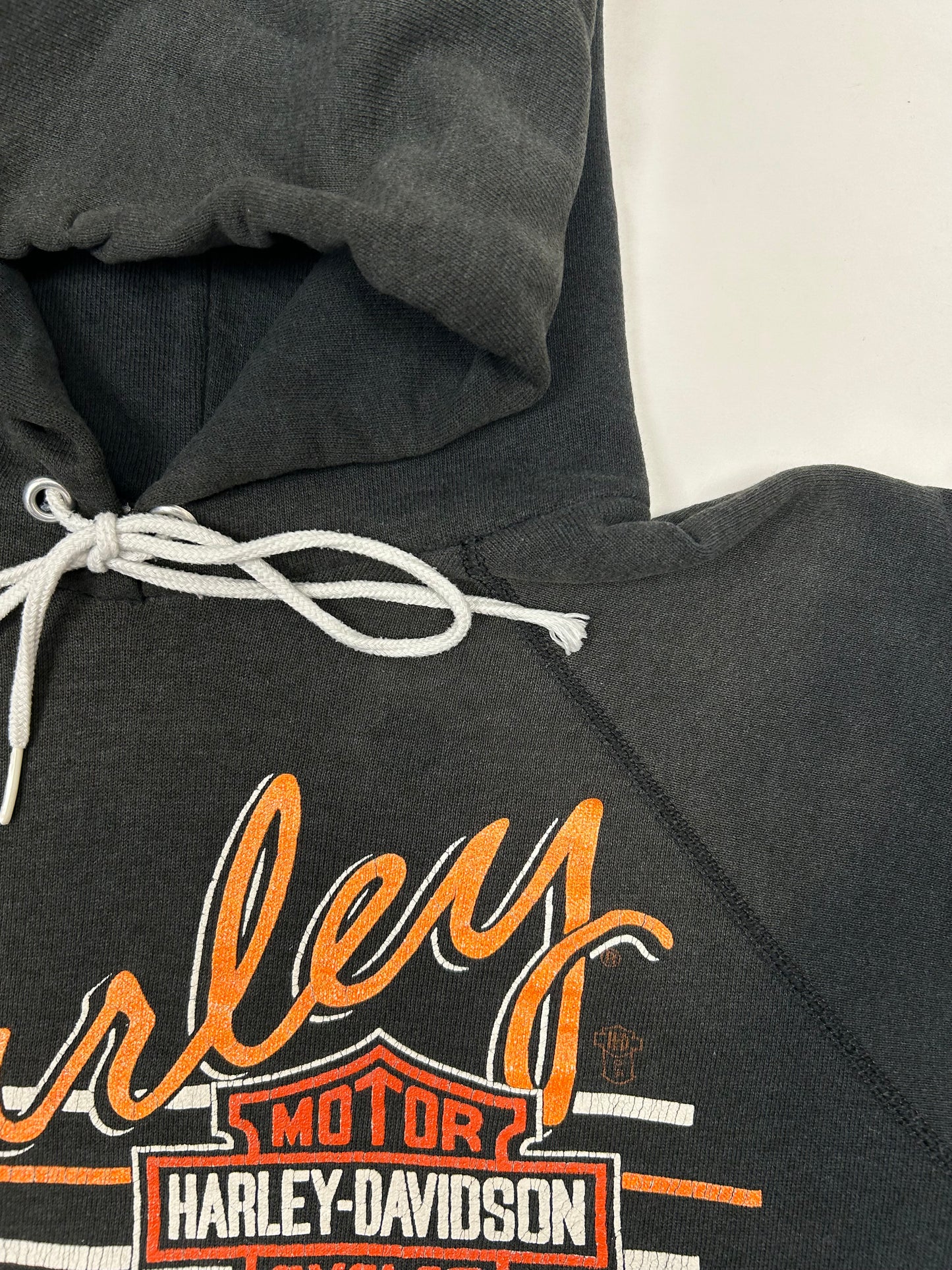 Vintage Harley Davidson Motorcycles Sandy’s Sweatshirt Eagle Biker 20x24 Inches Small Fit 1980s