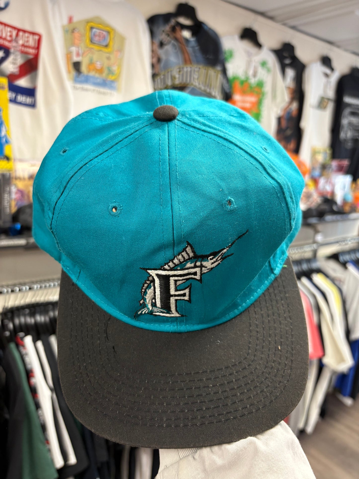 Vintage Florida Marlins Blue snapback hat