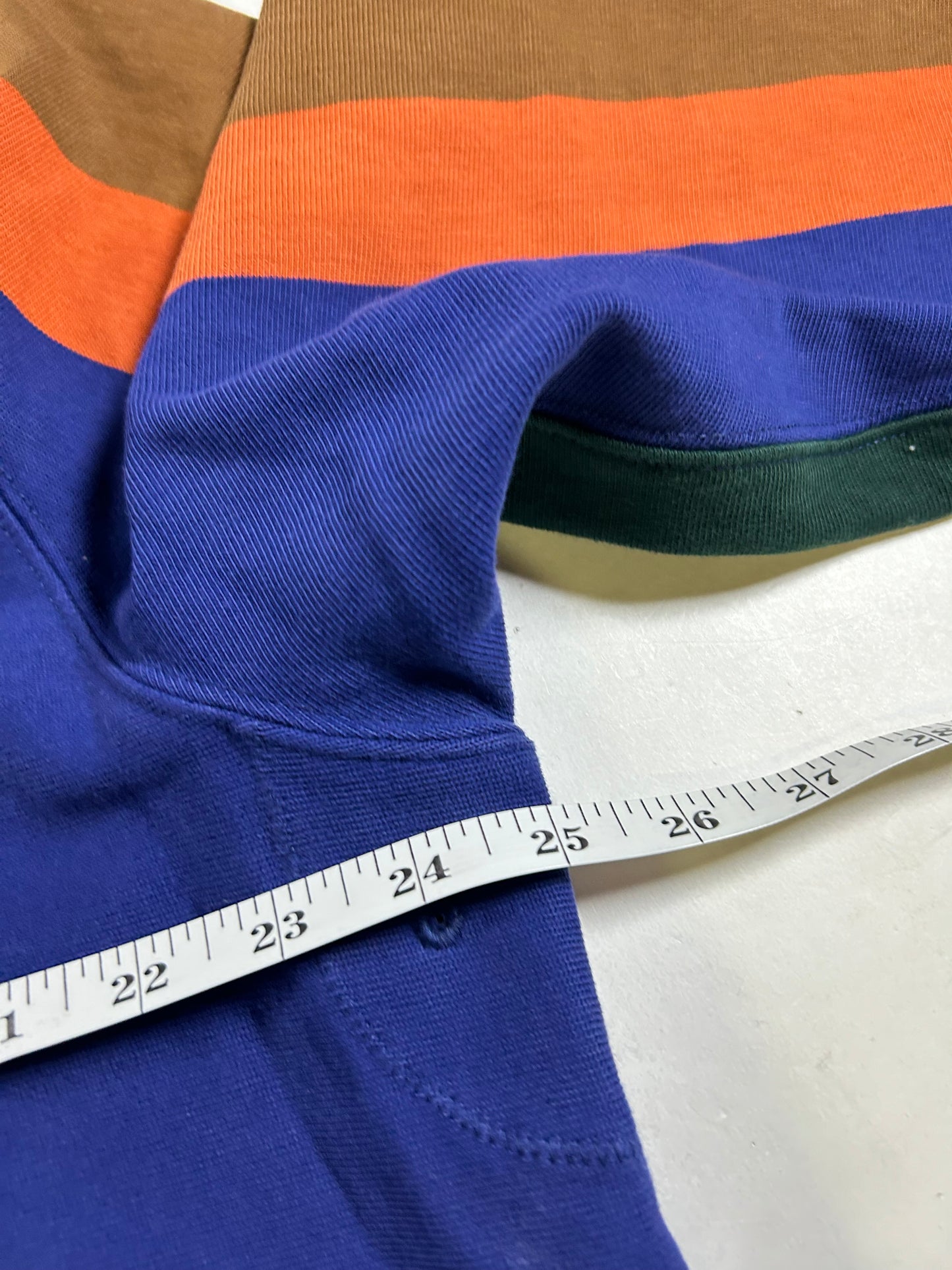 J. Crew Rugby Polo Big Stripe Color Long Sleeve Shirt XL 25x30.25 Inches FA22