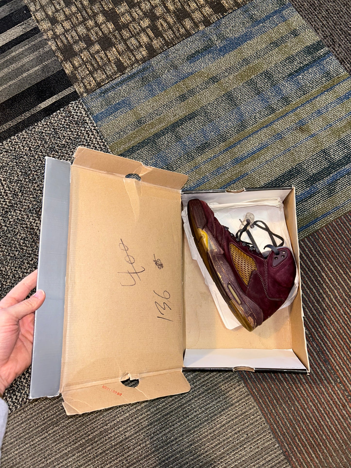 Air Jordan 5 Retro LS Burgundy Size 10 2006 Need Sole Swapping As Is Rep Box