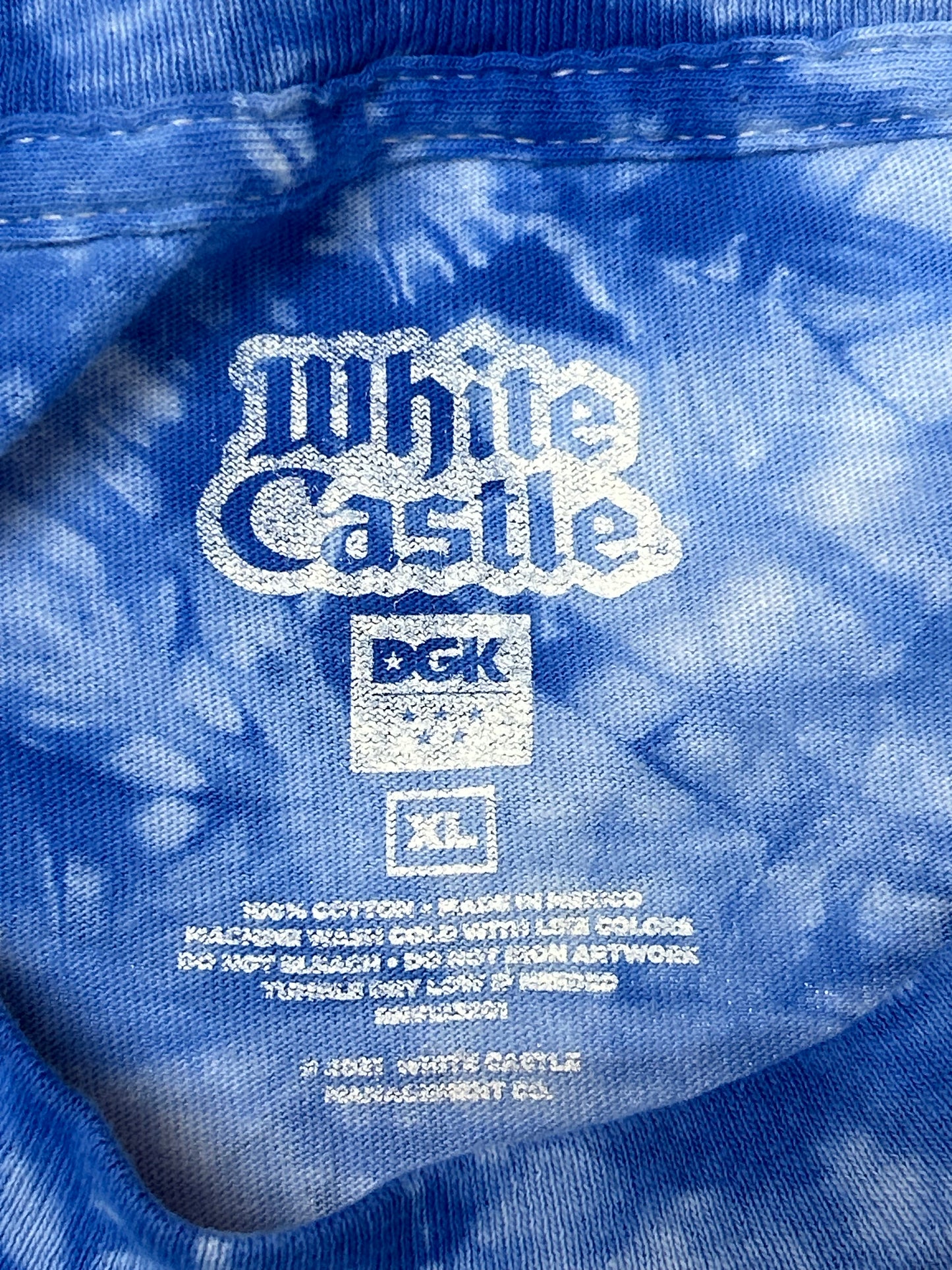 DGK White Castle For Those Who Crave Tie Dye Skateboarding Skate Tee XL 25.25x31 Inches