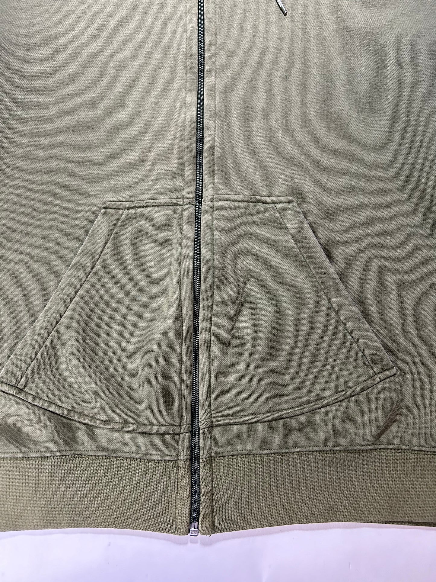 Vintage 00s Nike Chest Swoosh Essential Zip Hooded Sweatshirt Green Faded Worn In As Is XL 26.25x30.25 Inches