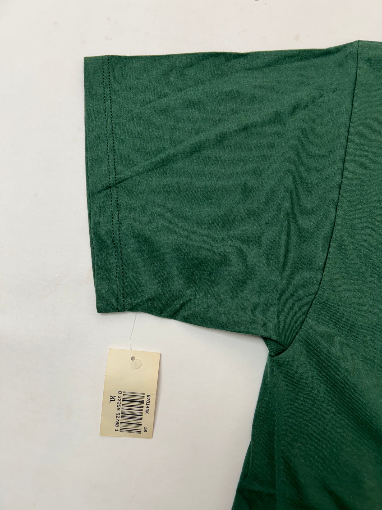 Edgewood NJ first edition “Deeper Than The Roots.” Tee XL 23.25x32 Inches 90s Russell Athletic Blank 100% Cotton USA Deep Forest Green