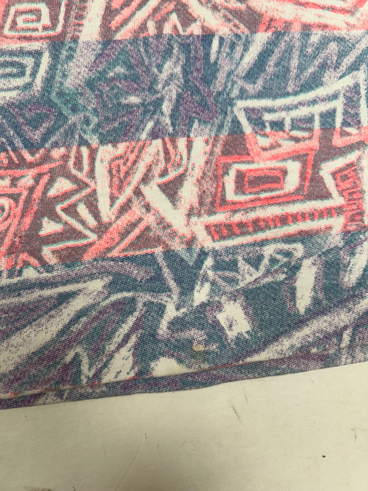 Vintage Gotcha Shirt Pink Blue Tribal Aztec Surf Skate AOP 80s 90s 21.75x26.75 Inches