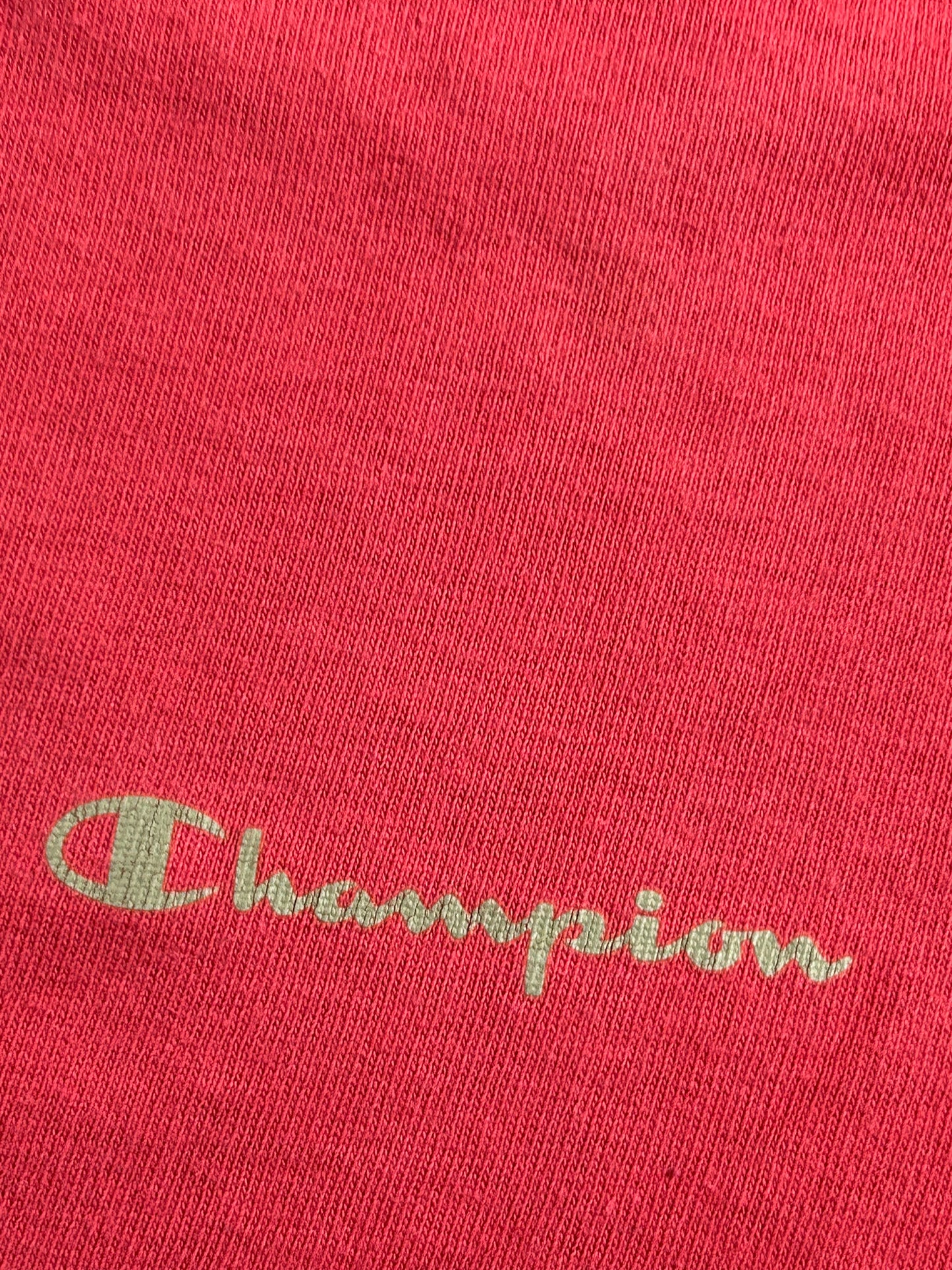 Vintage 90s Champion Chest Script Tee Red Medium 21.5x26.25 Inches