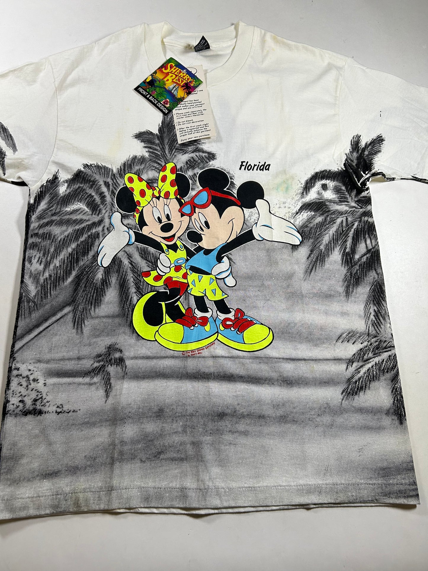 Vintage Sherry’s Best Disney Mickey & Minnie Mouse Tee Brand New With Tags Has Stains As Is XL/L Fit 22.75x32.5 Inches