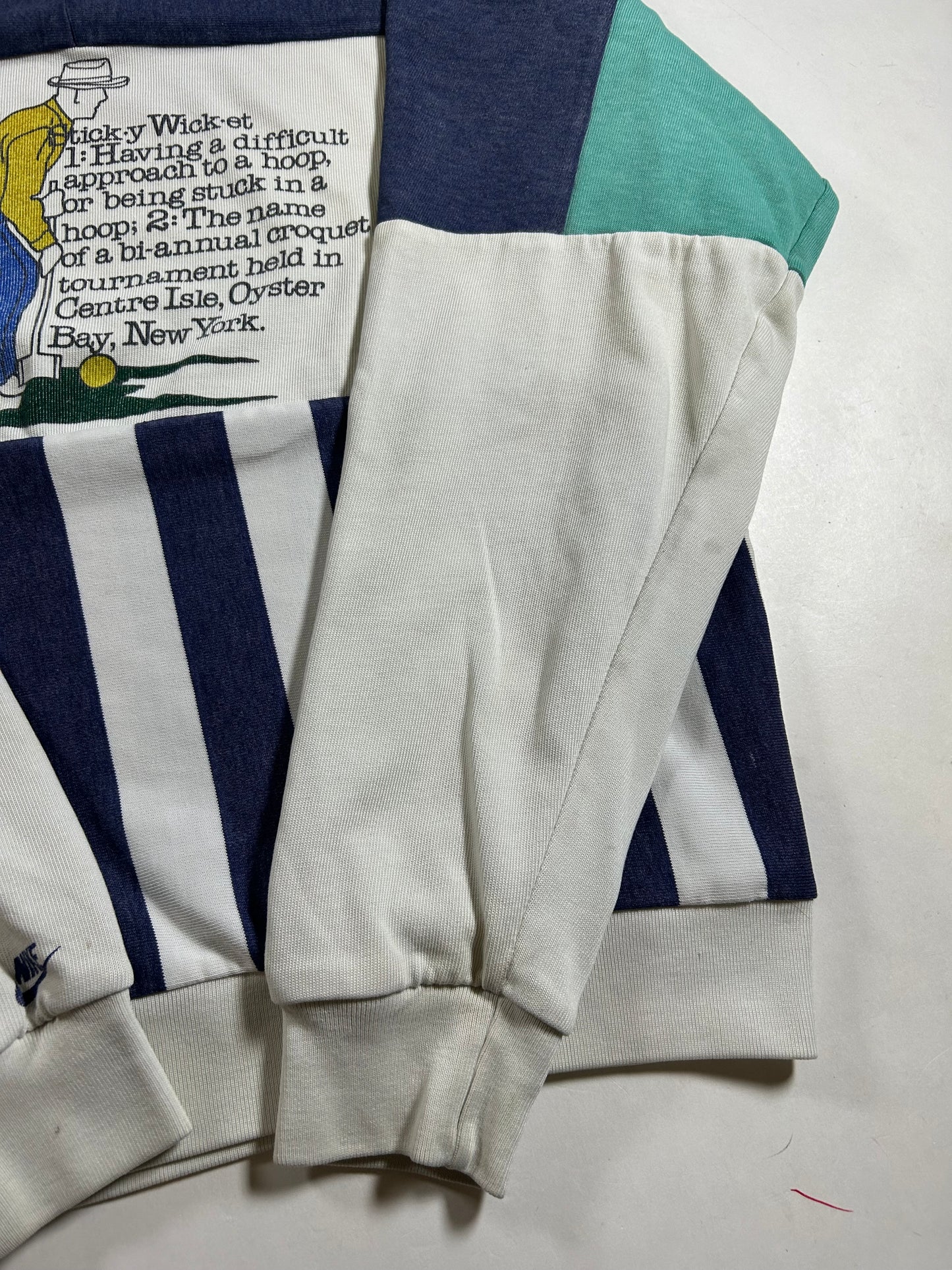 Vintage Nike Croquet Council Pullover Crewneck Sweatshirt As Is Worn Medium 22.5x25.75 Inches Rare