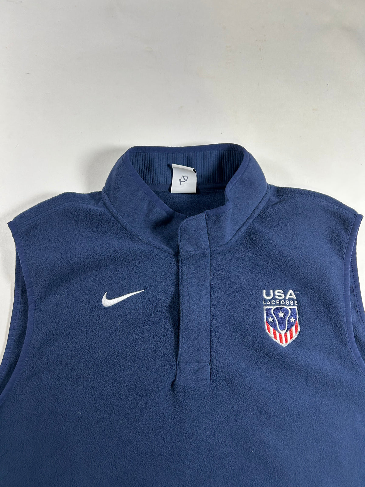 Nike USA Lacrosse Therma-Fit Victory Vest 1/4 Zip Fleece Navy Size Large 24.25x28.25 Iniches