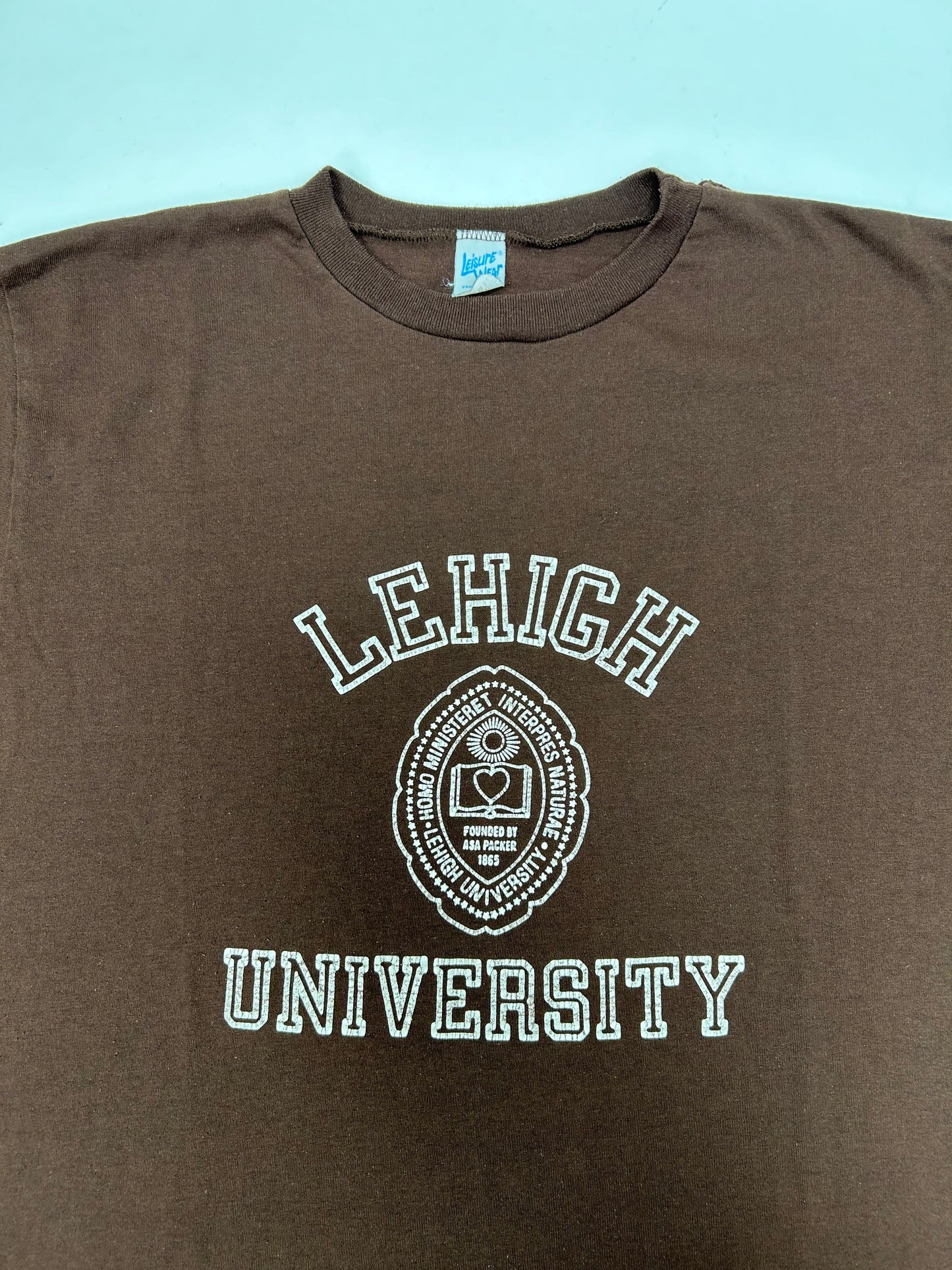 Vintage Lehigh University Brown T-Shirt L/XL 22.75x28.75 Leisure Wear Tag USA