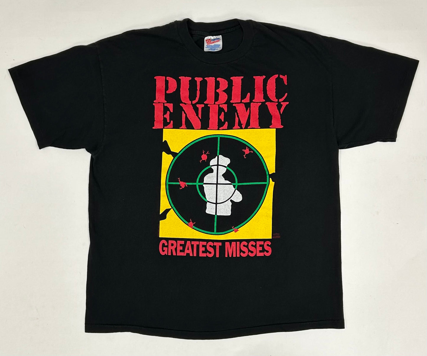 Vintage 1992 Public Enemy Greatest Misses Hazy Shade Of Criminal Rap Music Tee XL 23.25x29 Inches