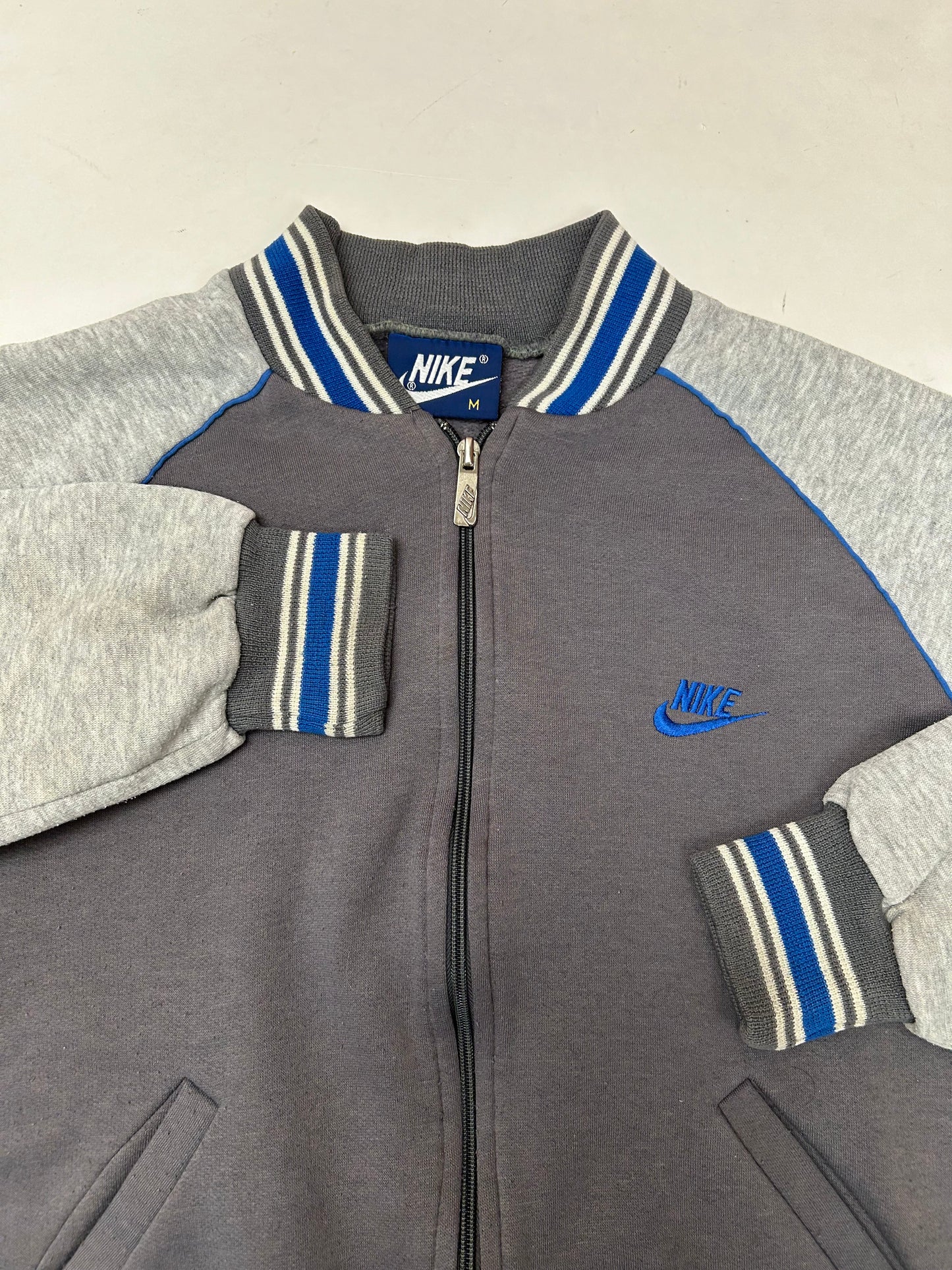 Vintage 80s Nike Zip Jacket Sweatshirt Small Fit 22x23 Inches