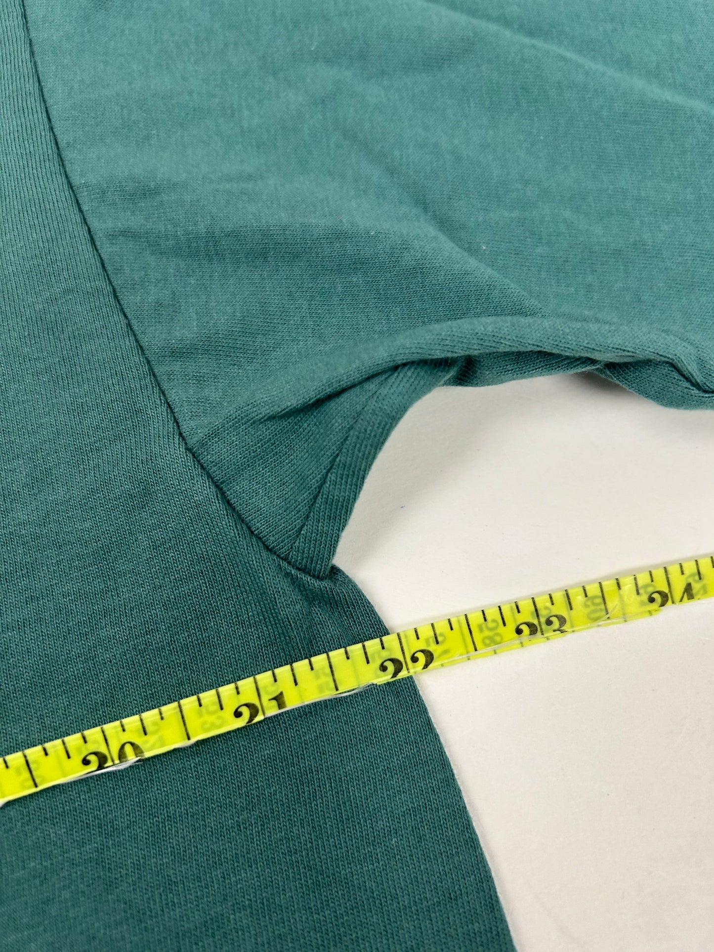 Edgewood NJ first edition “Deeper Than The Roots.” Tee Large 22x31.5 Inches 00s Gildan 100% Cotton Canada/Honduras Slate Green