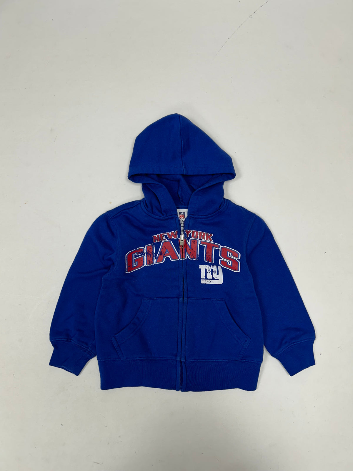 New York Giants NFL Football Zip Up Sweatshirt Kids 12/18 M 13.5x15 Inches