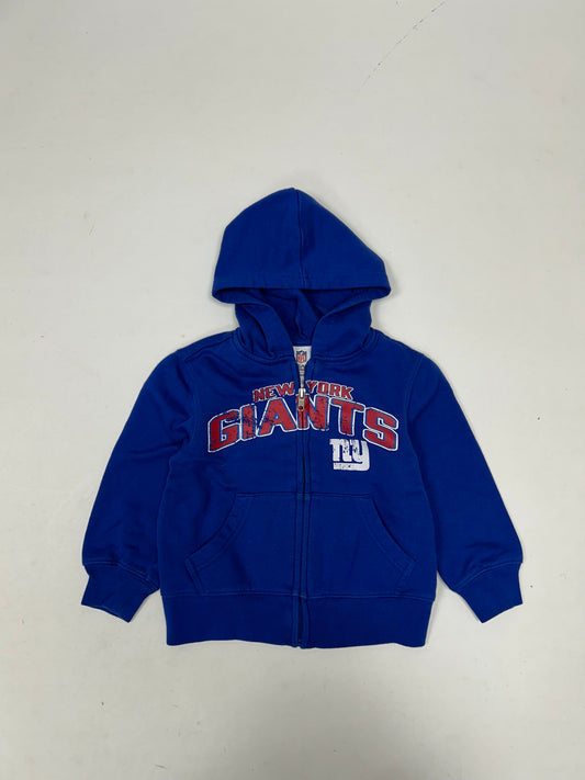 New York Giants NFL Football Zip Up Sweatshirt Kids 12/18 M 13.5x15 Inches