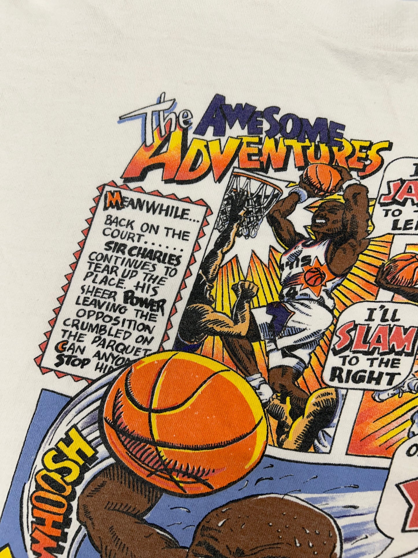 Vintage Salem Sportswear Zone Caricature Comic Charles Barkley Suns NBA Tee Youth Large 19.25x21.25 Inches
